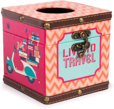 

Chumbak 1 Compartments MDF Tissue Box(Pink)