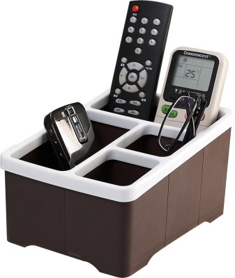 Lifestyle-You HH45 4 Compartments Plastic Remote Control Stand(Brown, White)