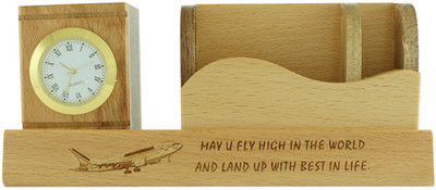 

Radiusin Fly High 4 Compartments wooden Pen Stand(Brown)