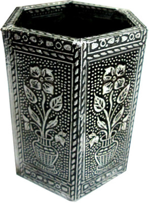 

Goldcave 1 Compartments Wooden Pen Stand(Silver)