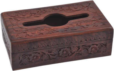 Artist Haat 1 Compartments Wood Tissue Holder(Brown)