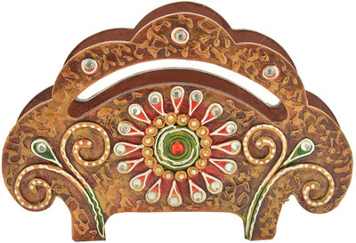 

ALISHA TRADING COMPANY 1 Compartments Wood Napkin Holder(Multicolor)