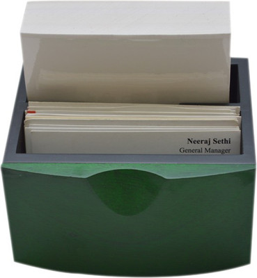 

Knott 2 Compartments Wooden Slip Holder Cum Business Card Holder(Green)