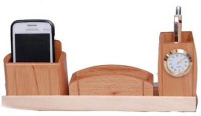 

Onlineshoppee CAC 3 Compartments Wooden Mobile Stand(Brown)