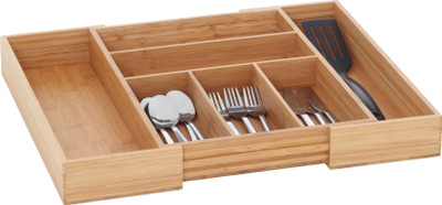 

Howards Pha17h 7 Compartments Bamboo Cutlery Organiser(Almond)