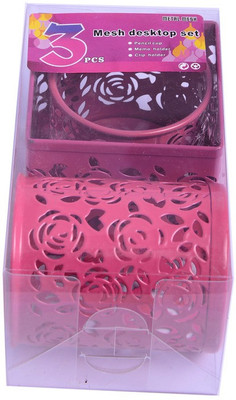 

Enwraps 1 Compartments Metal Desktop Set(Red)