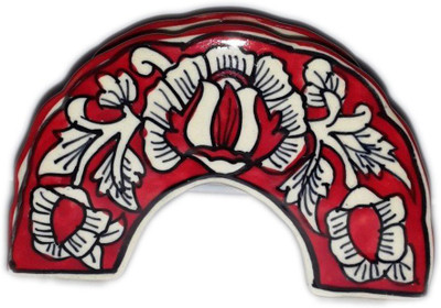 

Indeasia Srijan Mughal Design 1 Compartments Stoneware Napkin Holder(Red)
