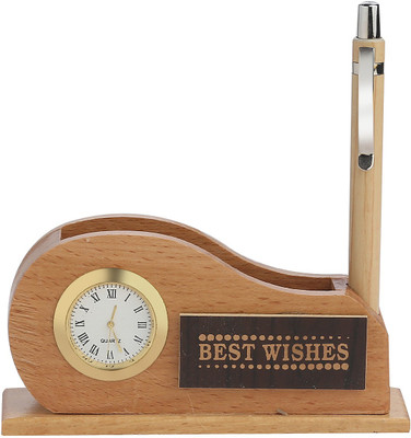 

Pinkspark 2 Compartments Pine wood Pen holder(ALMOND)