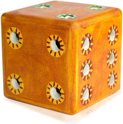 

VarEesha 6 Compartments Wooden Pen Stand(Orange)