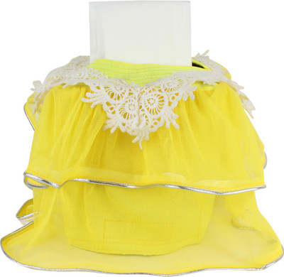 Art Horizons 1 Compartments Fabric Tissue Box Cover(Yellow)