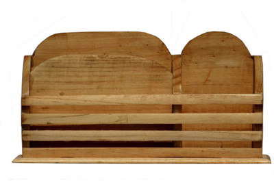 

AbheyArts 3 Compartments wood Letter holder(light brown)