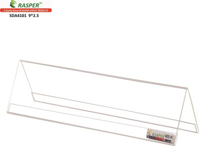

Rasper 2 Compartments Acrylic Name Plate Table Desk(Clear Transparent)