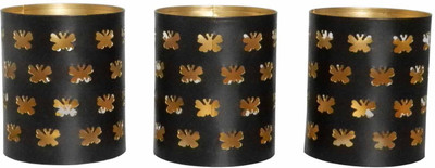 

Gaarv 3 Compartments Mild Steel Pen Holder(Black, Golden)