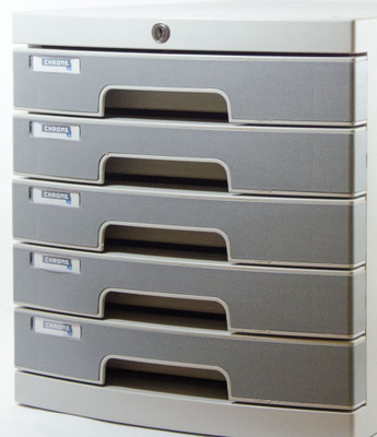 

Chrome 5 Compartments Plastic File Cabinet(Grey)