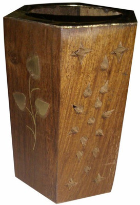 

Onlineshoppee Cac 1 Compartments Wood Pen Stands(Brown)