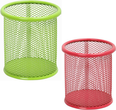 

Stealodeal 1 Compartments Metal Pen holder(Green, Pink)