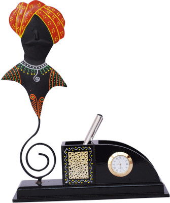 

Craftkriti 1 Compartments Wooden + Rott Iron Pen Stand(Multicolor)