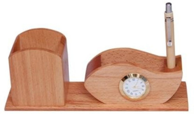 

Onlineshoppee CAC 3 Compartments Wooden Mobile Holder(Brown)