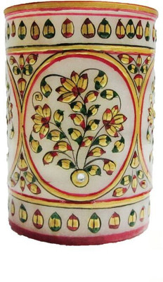 

JaipurCrafts Decorative 1 Compartments Makrana Marble Pen Stand(Multicolor)