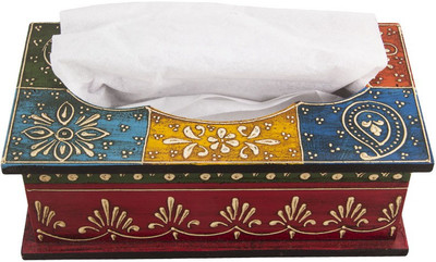 

Indikala 1 Compartments Wooden Tissue Box(Multicolor)
