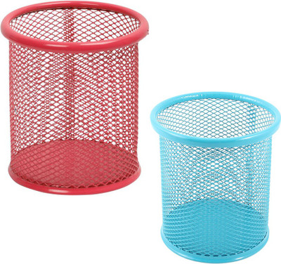 

Stealodeal 1 Compartments Metal Pen holder(Blue, Pink)