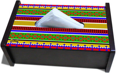 KOLOROBIA Wooden 1 Compartments Wood Tissue Box(Multicolor)