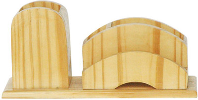

SWARNADARU 4 Compartments WOOD PEN CUM MOBILE & CARD HOLDER(BIEGE)