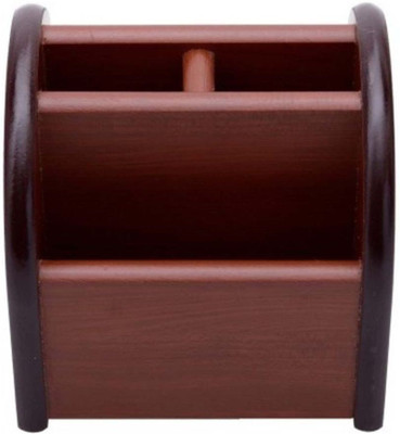 

Craftatoz 1 Compartments wooden pen holder(Brown)