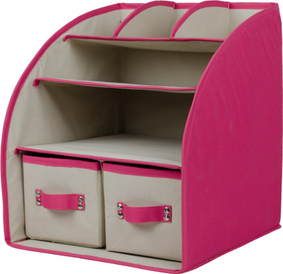 

JMD Creation 7 Compartments Nylon Desk Organizer(Red)