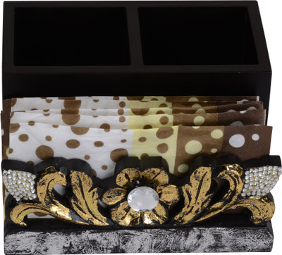 Aradhana Arts Trendy 3 Compartments Wood Utility Decoratives(Brown)