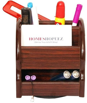 

Homeshopeez Pens 3 Compartments Wooden Multipurpose Stand(Brown)
