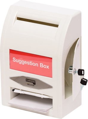 

Chrome 1 Compartments Plastic Suggestion Box(Multicolor)