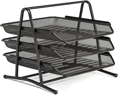 

Kebica 3 Compartments METAL FILE TRAY MESH(Black)