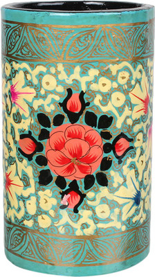 

Indeasia Srijan Floral Border 1 Compartments Paper Machie Pen stand(Multicolor)