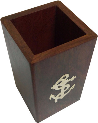 

Kartique 1 Compartments Wood Pen Stand(Brown)