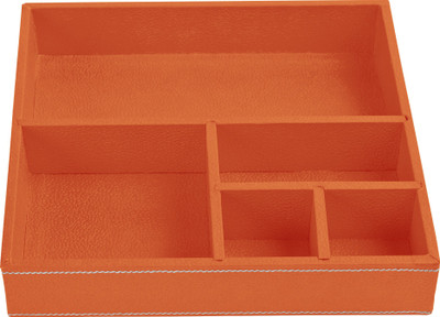 

Eco-Leatherette Regular 5 Compartments Leatherette Office Tray(Brunt Orange)