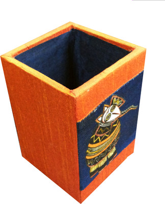 62% OFF on Indha Craft Appu 1 Compartments Wood Pen Stand(Orange, Blue)