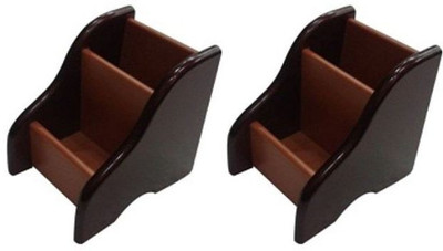 

Onlineshoppee 4 Compartments wood Mobile holder(Brown)