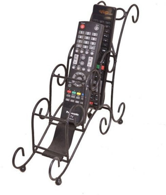

Onlineshoppee 3 Compartments Iron Remote Stand(Black)