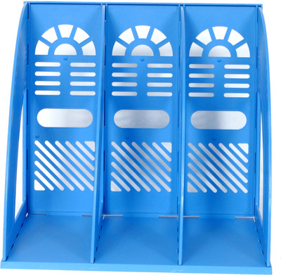 

Chrome File Rack 3 Compartments Plastic Multipurpose Tray(Blue)