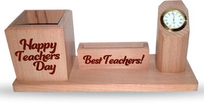 

Presto 2 Compartments Wood Pen Holder For Teachers Day(Wooden)