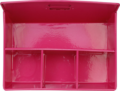 

Elan Desk Organizer 4 Compartments Metal Desk Supplies Organisers(Pink)