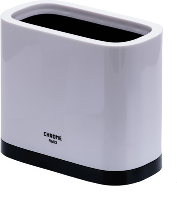

Chrome Multipurpose 1 Compartments Plastic Pen Stand(White)