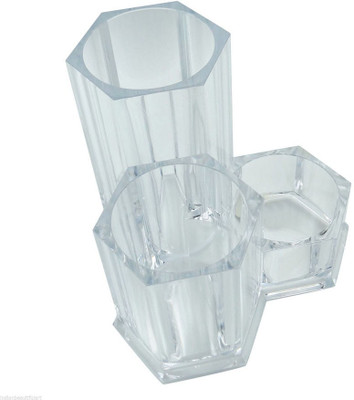 

Kebica 3 Compartments Plastic Desk organizer(Transparent)