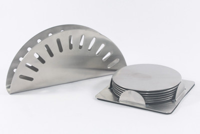 

Clobber 6 Compartments Stainless Steel Napkin Holder & Coaster(Steel, Stainless Steel)