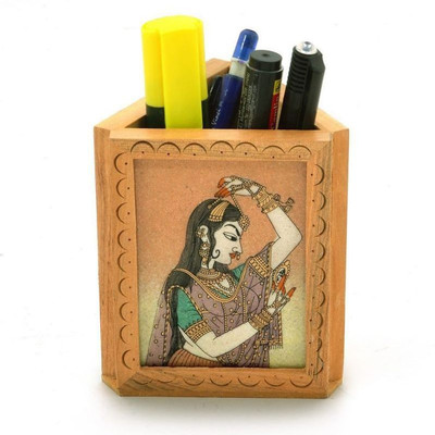 

Sovam 1 Compartments Wooden Pen Stand(Brown)