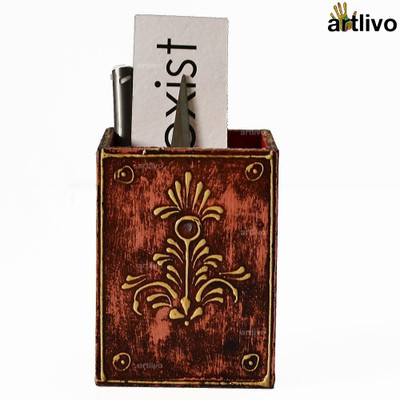 

Artlivo Desk Organizer 1 Compartments Wood Pen Stand(Pink, Green)
