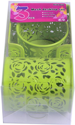 

Enwraps 1 Compartments Metal Desktop Set(Green)