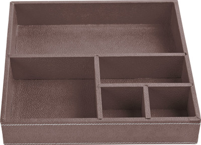 

Eco-Leatherette 5 Compartments Paper Office Tray(Hazel Nut)