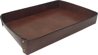 Essart 1 Compartments Leather Tray(Tan)